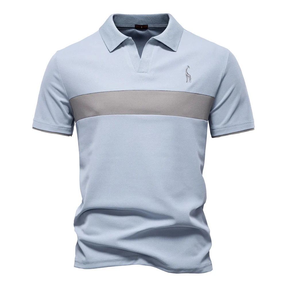 AIOPESON Camisa polo listrada masculina