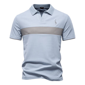 AIOPESON Camisa polo listrada masculina