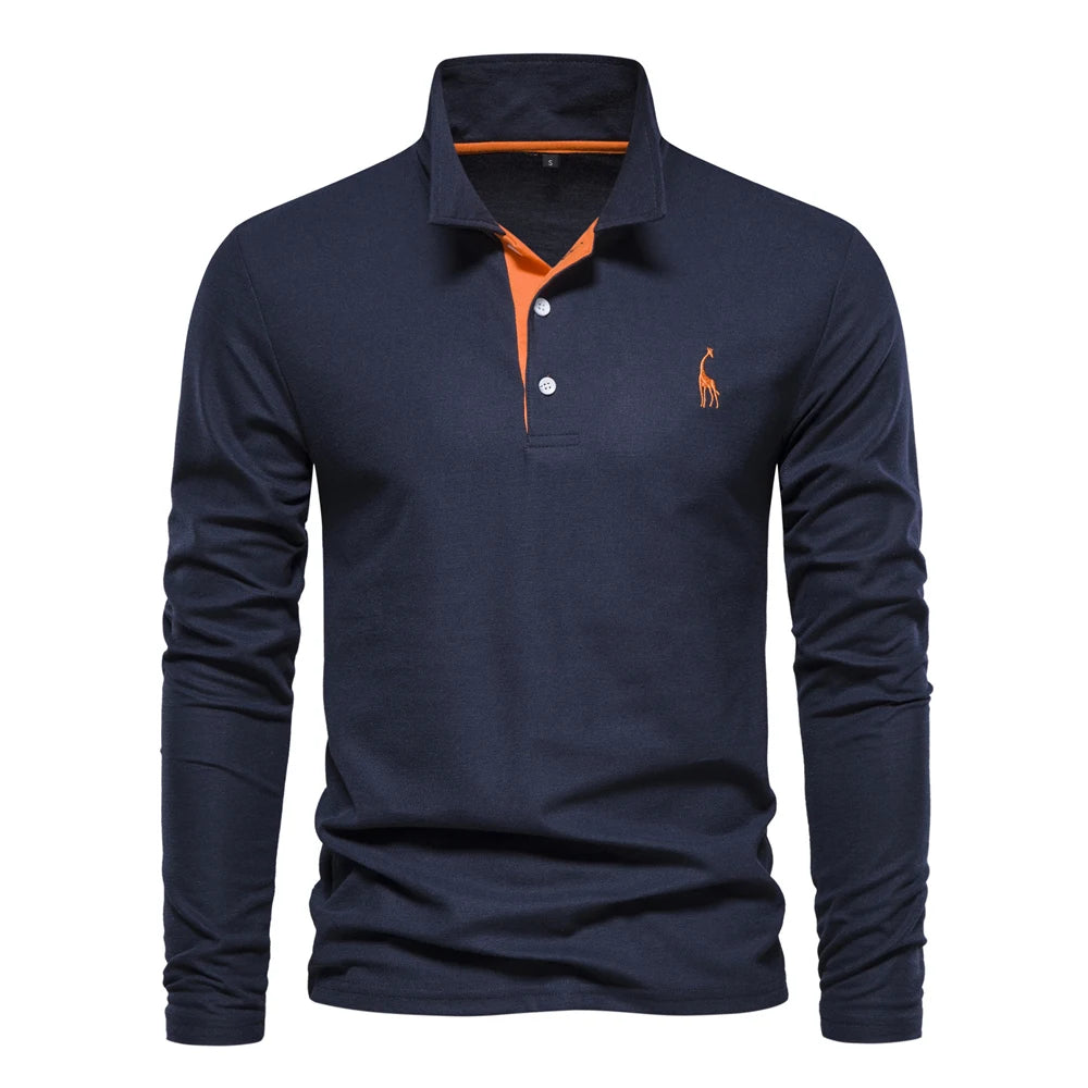 Camisa Polo Masculina AIOPESON Manga Longa