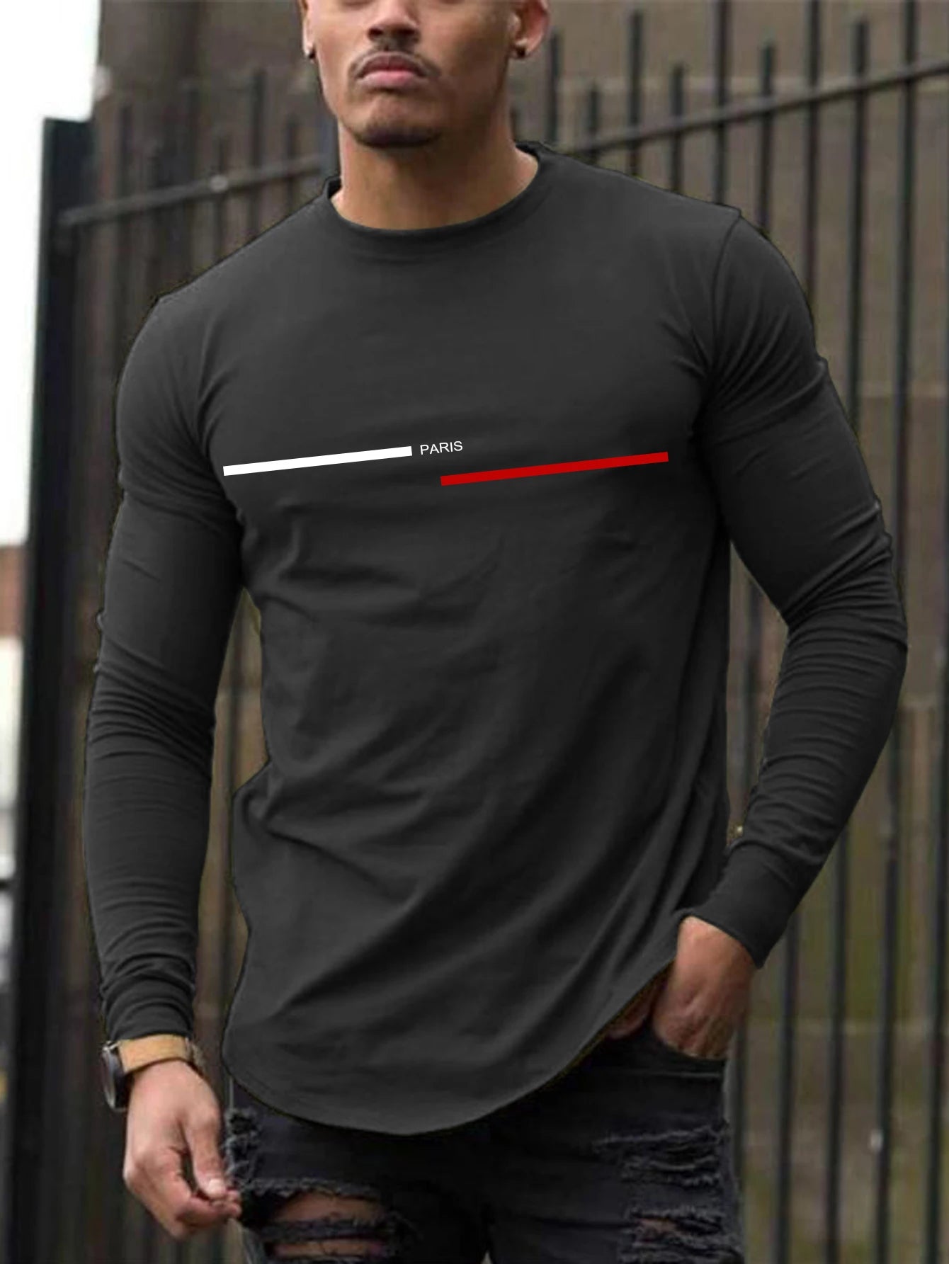 Camiseta Masculina de Manga Longa "Paris"