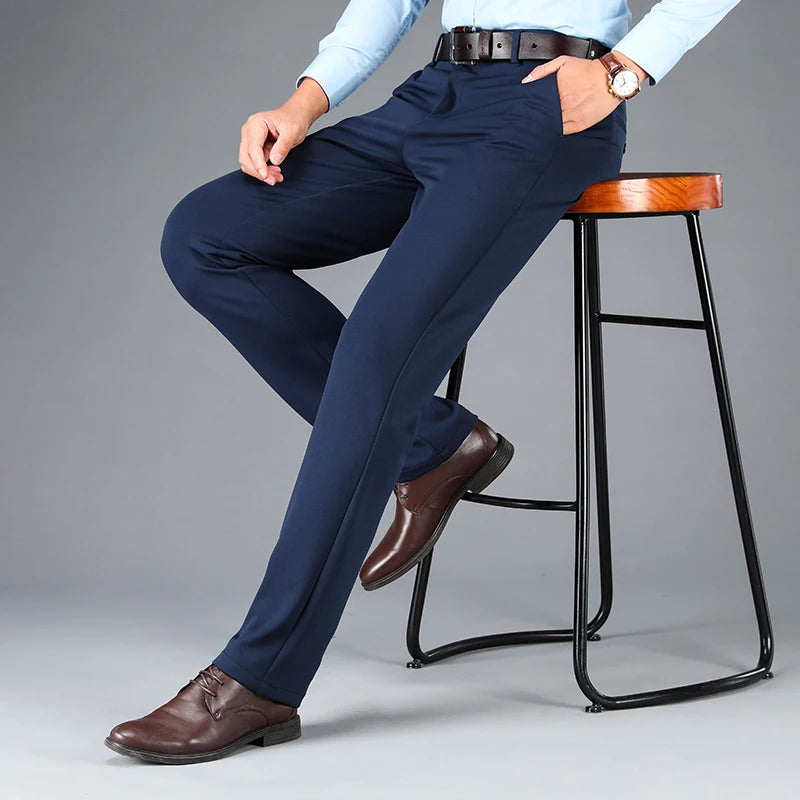 Calça Masculina de Terno Casual com Elastano