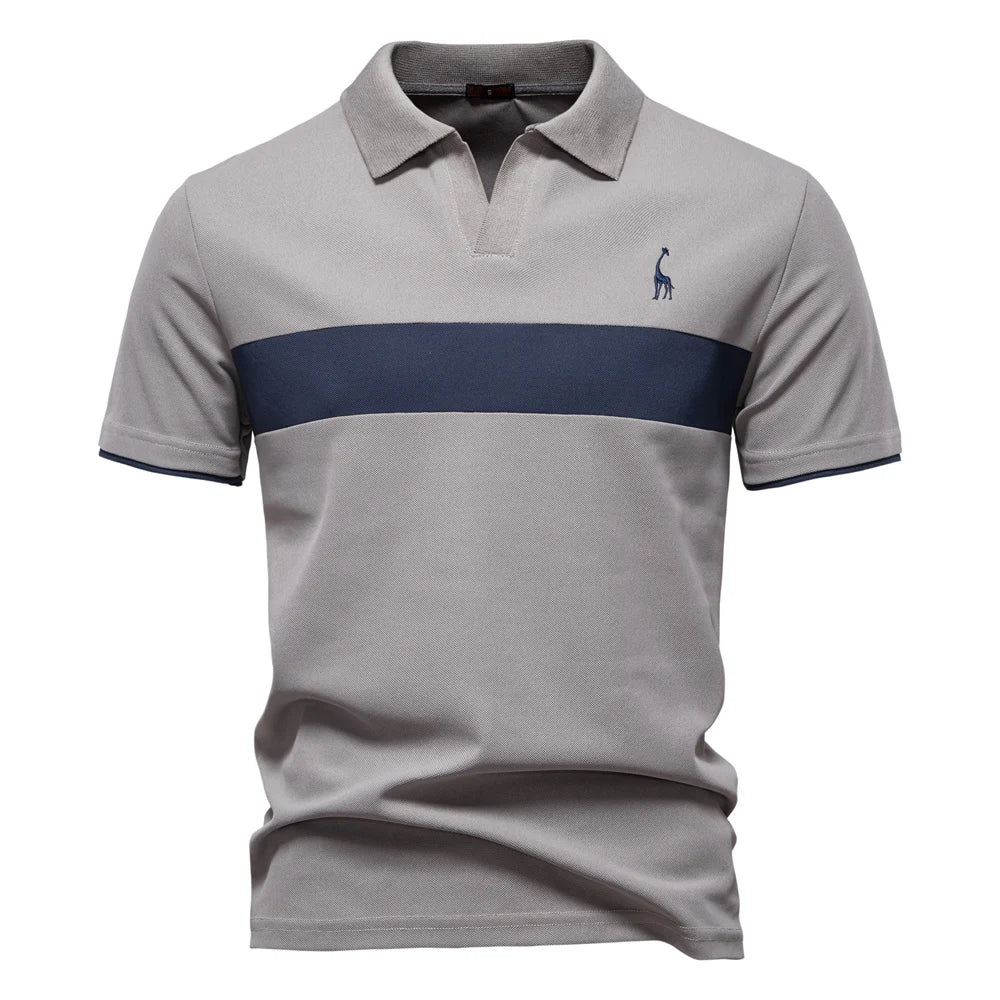 AIOPESON Camisa polo listrada masculina