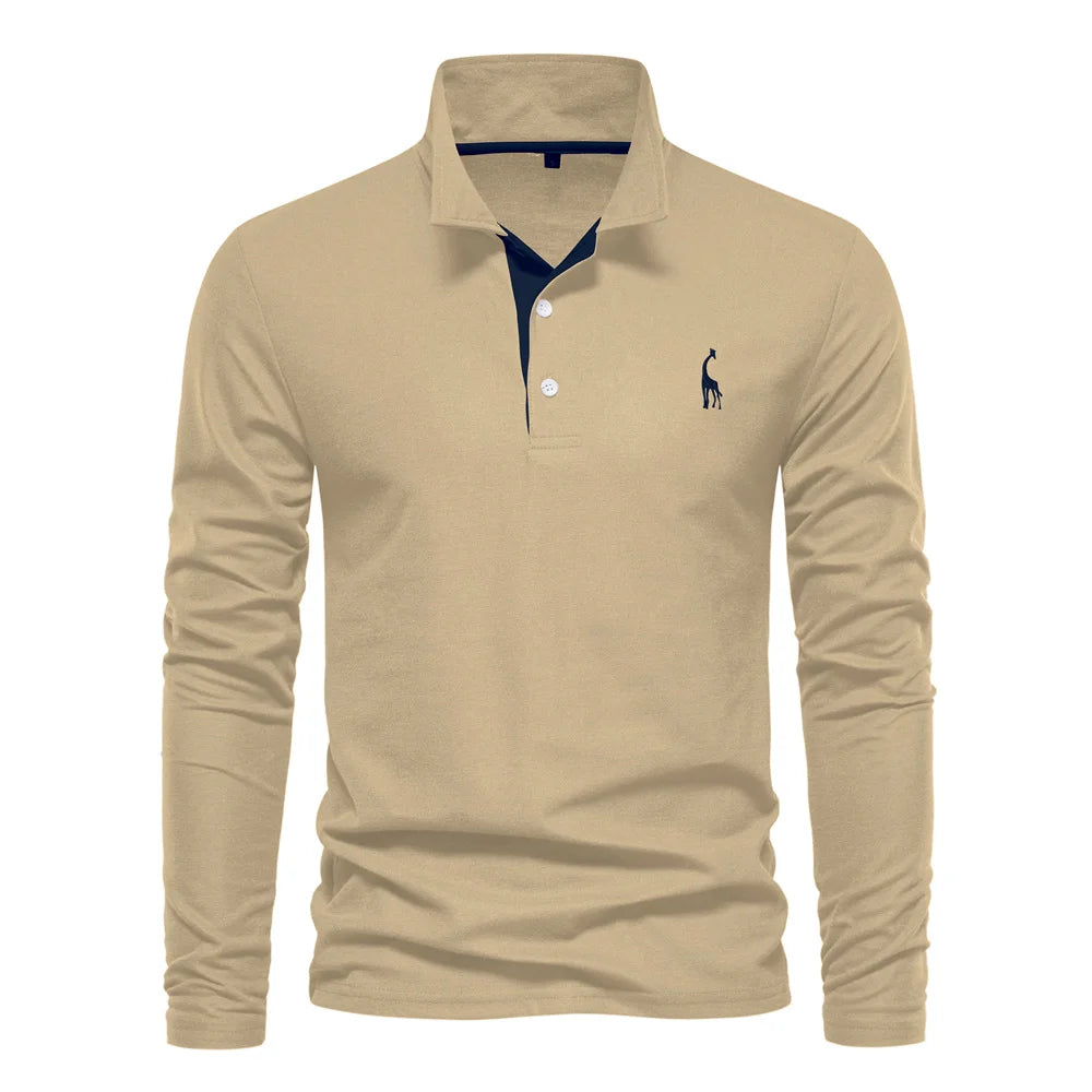 Camisa Polo Masculina AIOPESON Manga Longa
