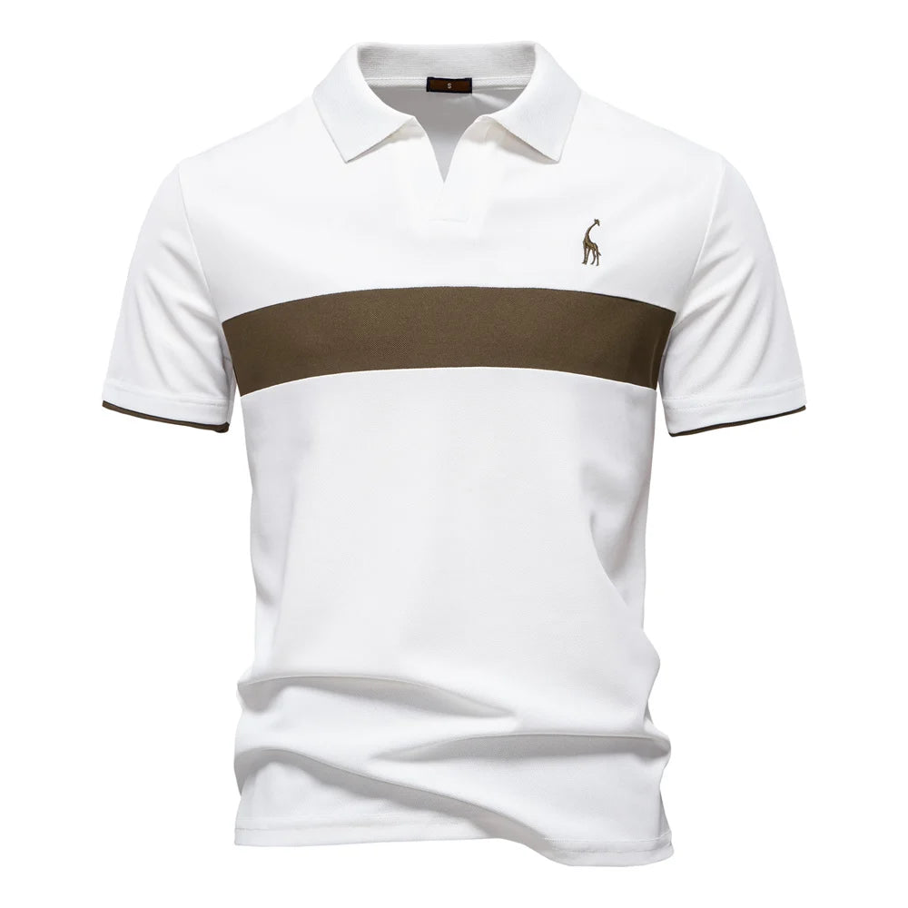 AIOPESON Camisa polo listrada masculina