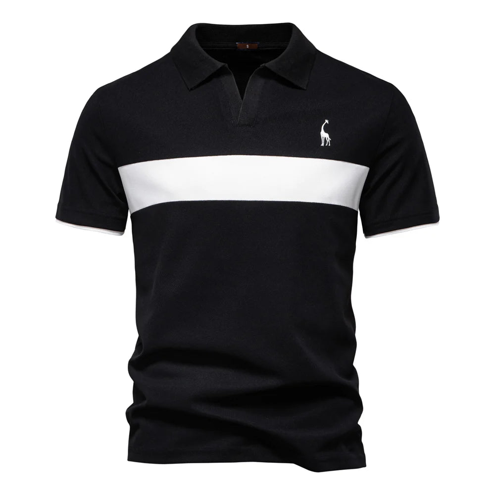 AIOPESON Camisa polo listrada masculina