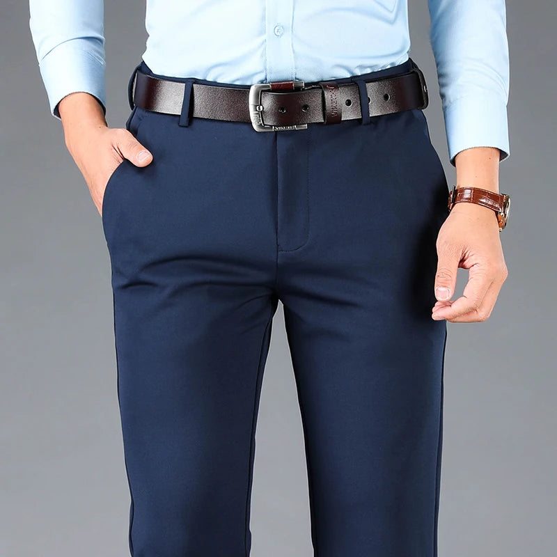 Calça Masculina de Terno Casual com Elastano