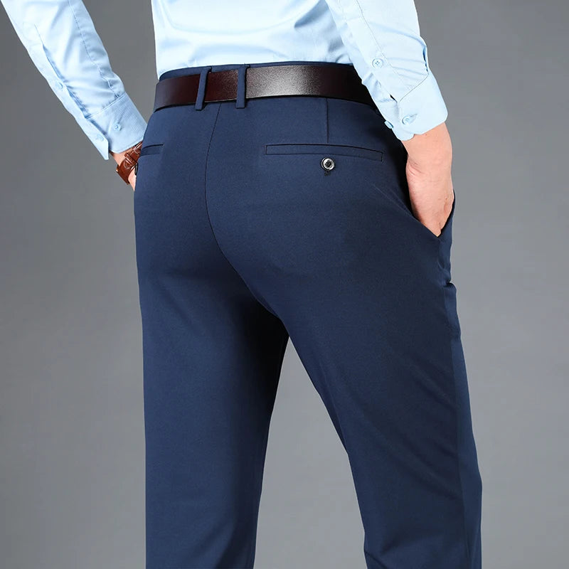 Calça Masculina de Terno Casual com Elastano