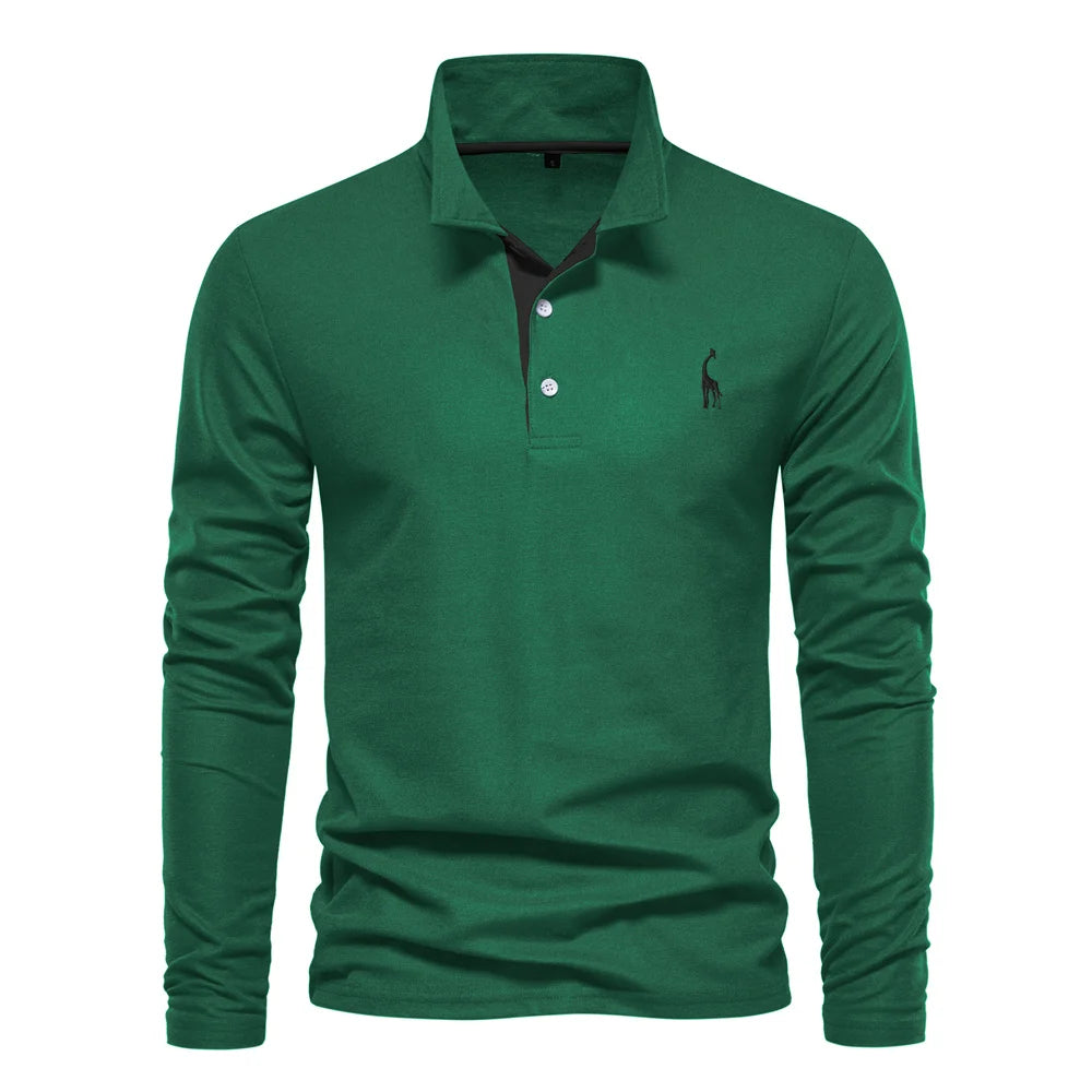Camisa Polo Masculina AIOPESON Manga Longa