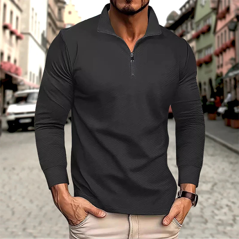 Suéter Slim Masculino com Zíper - 100% Algodão