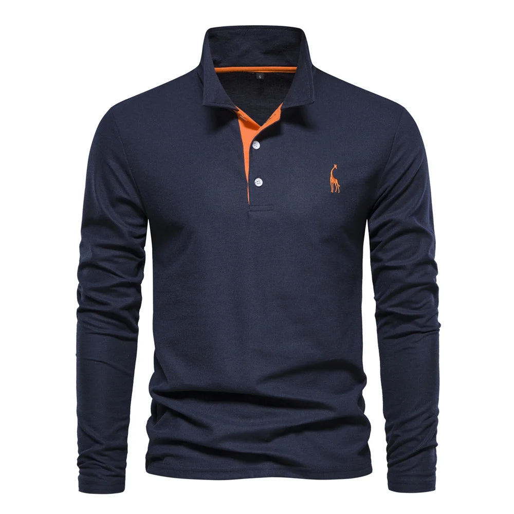 Camisa Polo Masculina AIOPESON Manga Longa