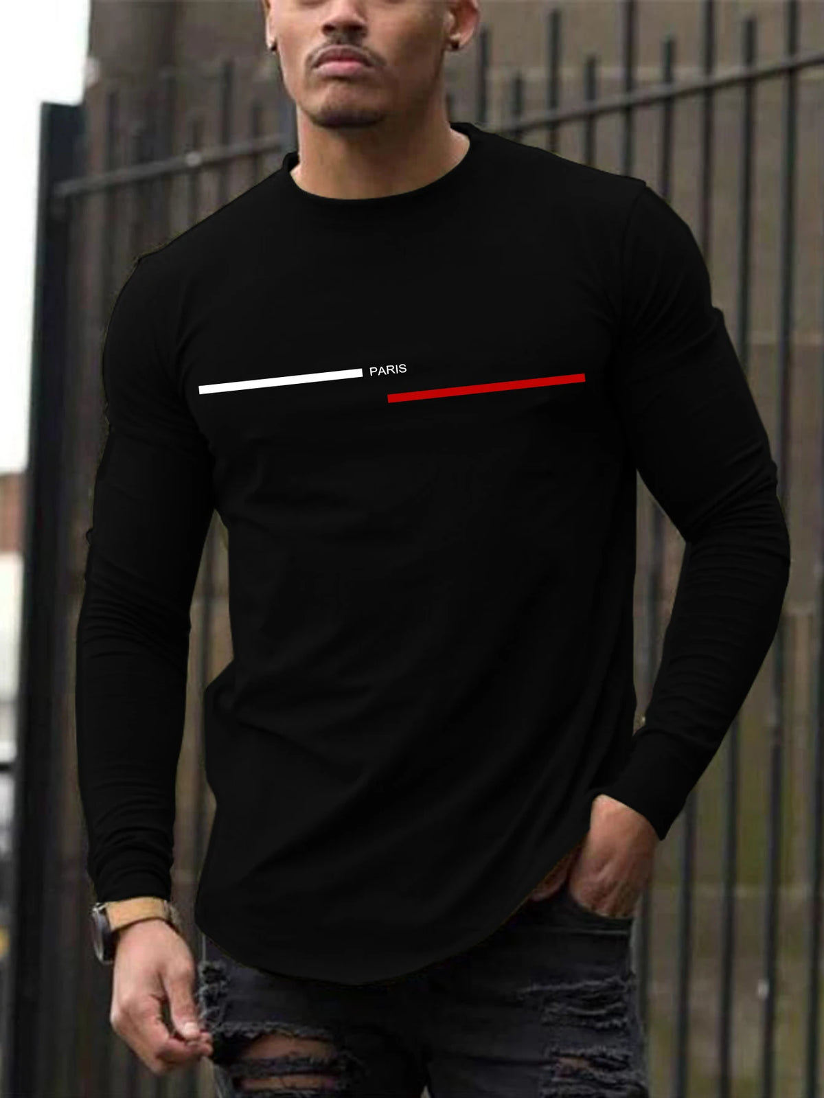 Camiseta Masculina de Manga Longa "Paris"