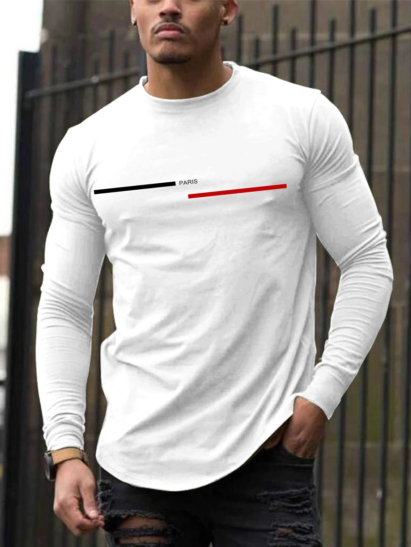 Camiseta Masculina de Manga Longa "Paris"