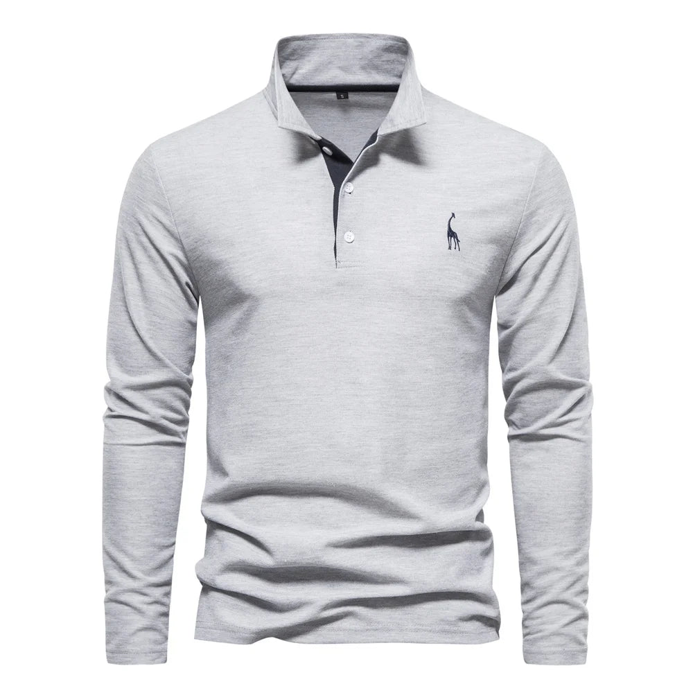 Camisa Polo Masculina AIOPESON Manga Longa