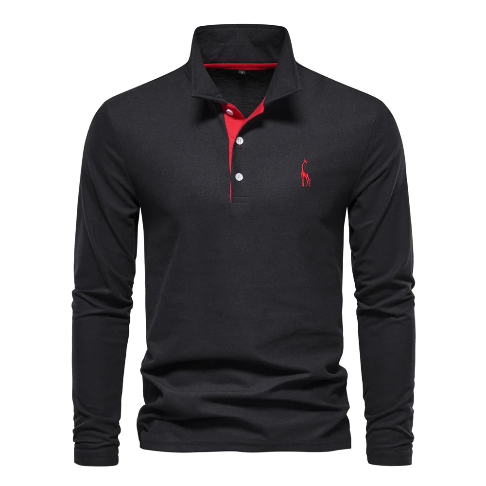Camisa Polo Masculina AIOPESON Manga Longa