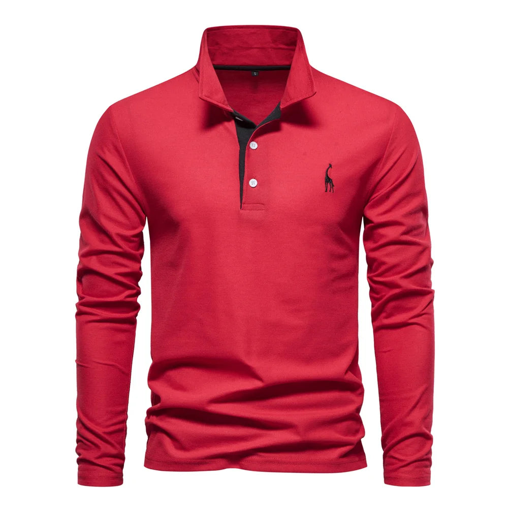 Camisa Polo Masculina AIOPESON Manga Longa