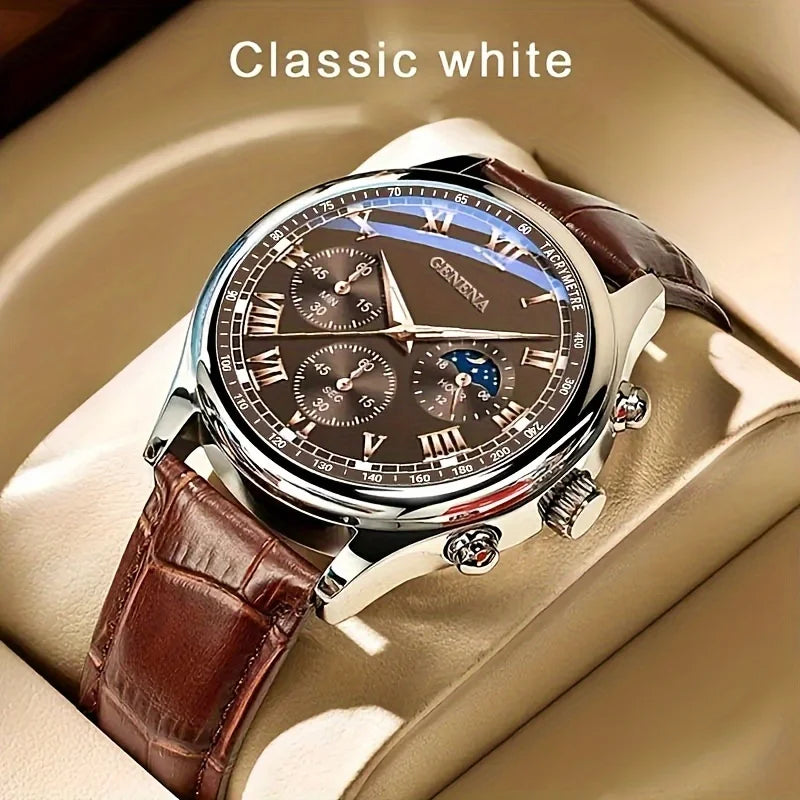 Relógio Masculino Geneva Classic White