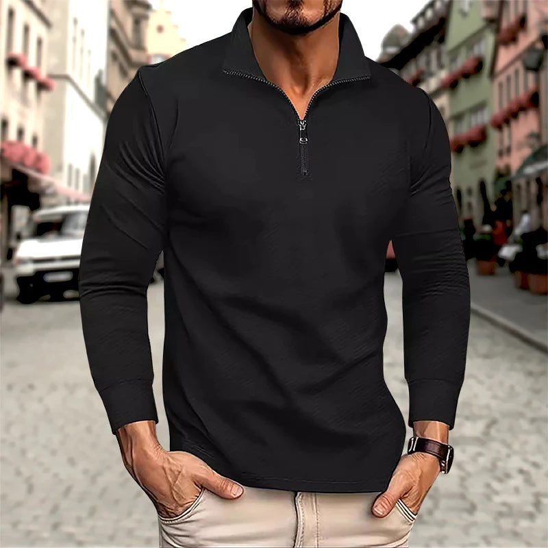 Suéter Slim Masculino com Zíper - 100% Algodão