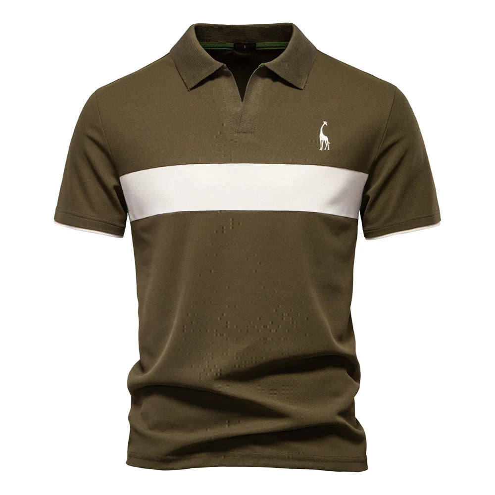 AIOPESON Camisa polo listrada masculina